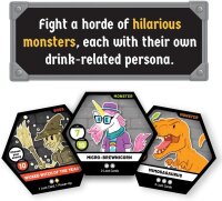 Dungeon Exploration drinking game, board game for adults, innovative Liquid Life Battle Damage System, DND-inspired gameplay, dice action, perfect for boozy game nights