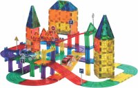 Playmags Magnetfliesen-Set 200-tlg, inkl. Rennstrecke...