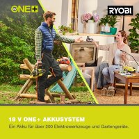 RYOBI 18V ONE+ Akku-Astsäge RY18PSX10A-0, 10cm Schwert, 8cm Schnitt, Brushless Motor, variable Kettengeschwindigkeit bis 6m/s, kompakt, ohne Akku/Ladegerät, ideal für präzise Gartenarbeiten