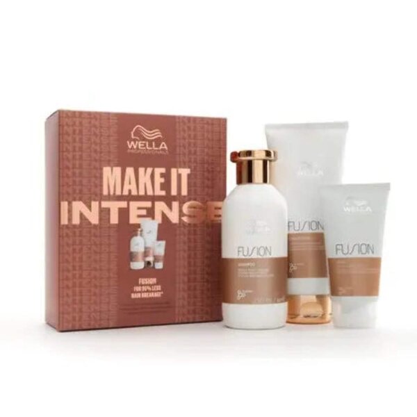 Wella Make It Intense Fusion Shampoo Gift Set, 3-piece – Hair care set for intensive regeneration, including shampoo, conditioner & mask, strengthens and protects damaged hair