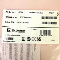 Extreme Networks 10304 SFP+ 1M DAC Kabel, Glasfaser, Direktanschluss, High-Speed, für Netzwerkverbindungen, zuverlässige Performance, Plug-and-Play, kompatibel mit SFP+ Ports, flexible Installation