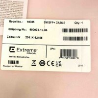 Extreme Networks 10305 SFP+ Kabel, 3 Meter, 10 Gbit/s Ethernet, passives Twinax-Kabel, schnelle Datenübertragung, zuverlässige Verbindung, ideal für Rechenzentren und Netzwerkumgebungen