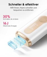 IPL Haarentfernungsgerät PB2, 9 Energiestufen, sanfte & effektive Haarentfernung, für Damen & Herren, weiß/gold/rosé, komfortable Anwendung, modernes Design