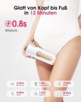 IPL Haarentfernungsgerät PB2, 9 Energiestufen, sanfte & effektive Haarentfernung, für Damen & Herren, weiß/gold/rosé, komfortable Anwendung, modernes Design