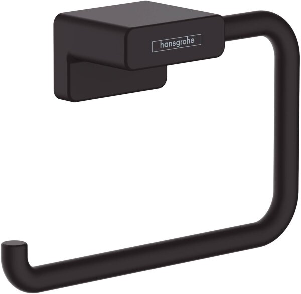Hansgrohe AddStoris 41771670 Toilettenpapierhalter, mattschwarz, modernes Design, wandmontiert, robust, stilvoll für Bad und WC, einfache Montage, hochwertige Verarbeitung, ideal für zeitgemäße Badezimmergestaltung