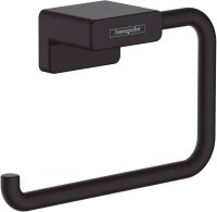 Hansgrohe AddStoris 41771670 Toilettenpapierhalter, mattschwarz, modernes Design, wandmontiert, robust, stilvoll für Bad und WC, einfache Montage, hochwertige Verarbeitung, ideal für zeitgemäße Badezimmergestaltung