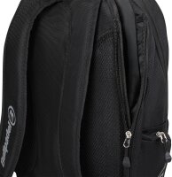 Bullpadel Backpack Bpmex003 Avant, black sports backpack, model 494310, spacious, robust, with multiple compartments, ideal for padel and leisure, padded shoulder straps, modern design