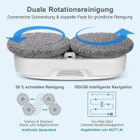 HUTT DDC56 Fensterputzroboter, Doppelstrahl-Ultraschall-Sprühfunktion, elektrischer Fensterreiniger mit Fernbedienung, doppeltem Wassertank und intelligenter Fensterkantenerkennung