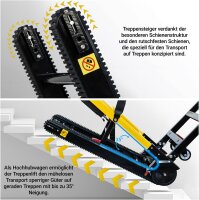 Elektrischer Treppensteiger Wagen, Modellnr, Sackkarre für Schwerlast bis 200 kg, mit Sicherheitsseil, ideal für sicheren Transport schwerer Lasten auf Treppen, robuste Bauweise, elektrisch angetrieben