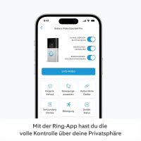 Ring Akku-Videotürklingel Pro, kabellose Video-Türklingel & Sicherheitskamera, Kopf-bis-Fuß-Ansicht, 3D-Bewegungserkennung, farbige Nachtsicht, WLAN-fähig