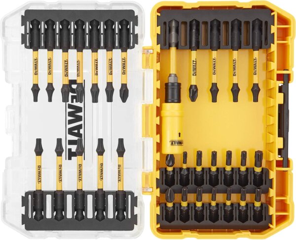 Dewalt DT70745T Zubehör-Set, Elektrowerkzeug-Zubehör, Schwarz/Gelb, 45-tlg. Variety Pack, vielseitig einsetzbar, robust, kompatibel mit Dewalt Maschinen, praktische Aufbewahrungsbox, ideal für Profis und Heimwerker