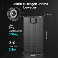 Eco Worthy 2x 200W Solarmodul Set, Modell ECO-SM-AM200W, flexibles 24V Monokristallin-Modul, leicht, biegbar, ideal für Wohnmobil, Boot, Garten, hohe Effizienz, wetterfest, einfache Montage