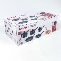 Tefal G155S544 Kochgeschirr-Set, 5-teilig, induktionsgeeignet, antihaftbeschichtet, robust, spülmaschinenfest, ergonomische Griffe, hitzebeständig, vielseitig einsetzbar, modernes Design, Farbe Schwarz
