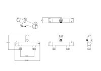 Schütte LONDON 52470 Thermostatic Bath Mixer Tap, Scald Protection, Chrome, Precise Temperature Control, Modern Design, Easy Wall Mounting, Durable, for Bathtubs, Comfortable Operation