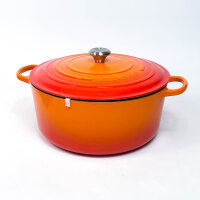 Le Creuset Signature Casserole Dish, round, 12L, 34cm, enamelled cast iron, heat-resistant, aroma-tight, suitable for all stovetops, flame color, durable, ideal for roasts and braises
