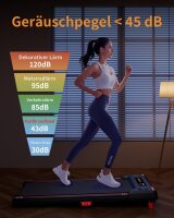 Anylife 480-A Kompakt-Laufband, Schreibtisch-Laufband, leise Laufmatte mit Steigungsfunktion, LED-Display, Gehhilfe, bis 150 kg, platzsparend, ideal für Zuhause und Büro