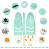 HUIIKE SUP Board, model no. not specified, inflatable stand-up paddleboard, including high-quality accessories, non-slip deck, easily transportable, for beginners and advanced paddlers, versatile use