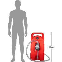 WALTER Kraftstofftrolley 53L, Modell mit 8L/min Förderleistung, 6-Zoll-Rädern, 3m Zapfschlauch, Handkurbel, mobiler Benzinkanister für flexiblen Kraftstofftransport
