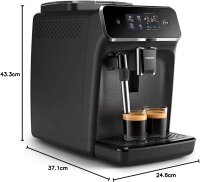 Philips Kaffeevollautomat Series 2200, Modell EP2224/10, 15 bar, 1500W, Kaschmirgrau – Frisch gebrühter Kaffee & Espresso, Milchaufschäumer, Touchdisplay, individuell einstellbar, kompakt & modern