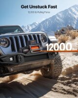 VEVOR Seilwinde 5400 kg, Modell 12V DC, elektrische Winde mit 9,5 mm x 28 m Synthetikseil, IP67, inkl. Funk- & Kabel-Fernbedienung, ideal für Offroad, Jeeps, Anhänger, Boote, Abschlepphilfe