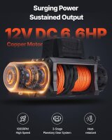 VEVOR Seilwinde 5400 kg, Modell 12V DC, elektrische Winde mit 9,5 mm x 28 m Synthetikseil, IP67, inkl. Funk- & Kabel-Fernbedienung, ideal für Offroad, Jeeps, Anhänger, Boote, Abschlepphilfe