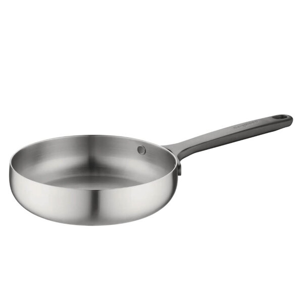 BergHOFF H25 Bratpfanne 20 cm, Edelstahl, Smokey Black/Silber, hitzebeständig, ergonomischer Griff, für alle Herdarten geeignet, langlebig, modernes Design