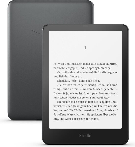 Amazon Kindle Paperwhite Signature Edition 12. Gen, 32GB, E-Book-Reader, schwarz metallic, kabelloses Laden, blendfreies 6,8" Display, verstellbares warmes Licht, wasserfest, automatische Helligkeit
