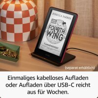 Amazon Kindle Paperwhite Signature Edition 12. Gen, 32GB, E-Book-Reader, schwarz metallic, kabelloses Laden, blendfreies 6,8" Display, verstellbares warmes Licht, wasserfest, automatische Helligkeit