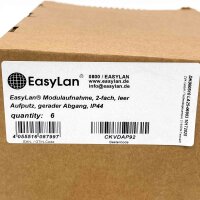 EasyLan CKVDAP92 Aufputz-Gehäuse, 2-fach, leer, für 6 Module, gerader Kabelabgang, IP44, ideal für flexible Netzwerk-Installationen und sicheren Schutz in anspruchsvollen Umgebungen.