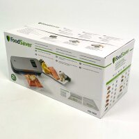 FoodSaver VS1190X kompaktes Vakuumiergerät, Handheld-Vakuumierer, inkl. kleiner Rolle & 5 Beuteln, silber-schwarz, platzsparend, ideal für Frische und Vorrat, vielseitig einsetzbar