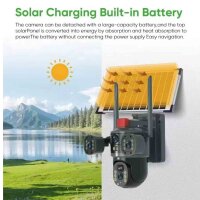 Ai Solar Kamera 3in1 SPM-T Serie, 4K Ultra HD, Warmlicht-Farbmodus, 4G/WIFI, Outdoor-Überwachung, schwarz, Bewegungserkennung, Nachtsicht, wetterfest