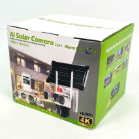 Ai Solar Kamera 3in1 SPM-T Serie, 4K Ultra HD, Warmlicht-Farbmodus, 4G/WIFI, Outdoor-Überwachung, schwarz, Bewegungserkennung, Nachtsicht, wetterfest
