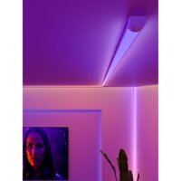 Philips 929004608001 Hue OmniGlow Gradient Lightstrip, 3m, 2700lm, flexibles LED-Band, farbige Lichteffekte, App-Steuerung, dimmbar, smartes Ambiente, kompatibel mit Sprachassistenten, einfache Montage