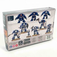 Warhammer 40,000 Space Marines Terminator Assault Squad, Games Workshop 48-34, 6 miniatures, elite unit for tabletop gaming, versatile equipment options, highly detailed models, perfect for collectors and players.