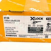 RHODIUS 211322, 25x Trennscheiben XT100 EXTENDED X-LOCK, 125 mm, extradünn, für Winkelschleifer