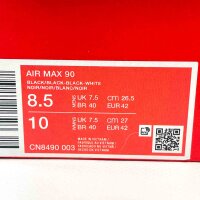 Nike Air Max 90 sneakers, size 42, black smooth leather, sporty, comfortable cushioning