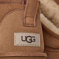 UGG Mens Classic Ultra Mini, Size 41, Lambskin Ankle Boots, Chestnut Color, Warmly Lined