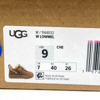 UGG Lowmel Damen Sneaker, Größe 40, Schaffellfutter, Farbe Chestnut, bequemer Freizeitschuh