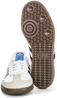 Adidas Samba OG J Sneaker für Jugendliche, Größe 36 2/3, Schwarz-Weiß-Braun, klassischer Lederschuh mit Gummisohle