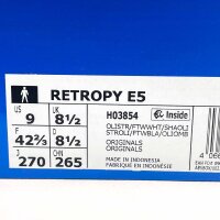 Adidas Retropy E5 Herrensneaker, Größe 42 2/3, Wildleder, weiß-oliv, Retro-Look, bequeme Dämpfung