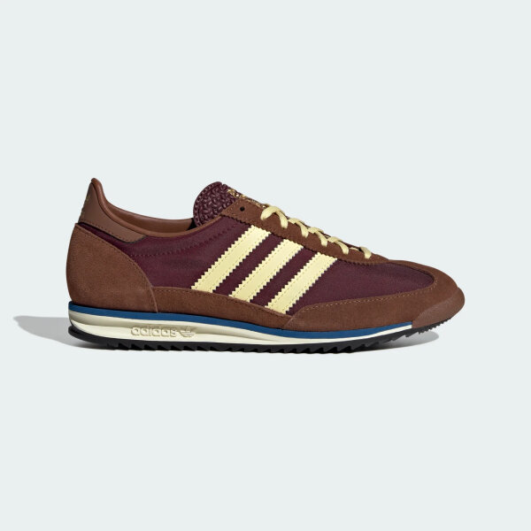 Adidas SL 72 OG Damen Sneaker, Größe 40 2/3, Wildleder, maroon-gelb-braun, Retro-Look, leichte EVA-Sohle