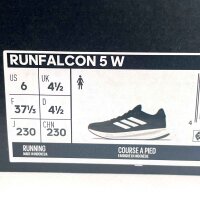 Adidas RUNFALCON 5 W Damen Laufschuh, Größe 37 1/3, atmungsaktiv, leicht, schwarz-weiß, gepolsterte Sohle