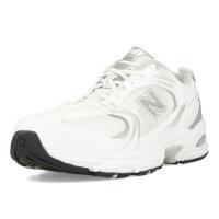 New Balance 530 womens sneakers, size 38, white with silver metallic details, sporty casual shoe