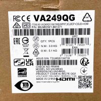 ASUS VA249QG Monitor, 24 inch, IPS, Full HD, 120Hz, 1ms, 99% sRGB, Adaptive-Sync, Speakers, HDMI/DP/VGA, Frameless, Wall Mountable