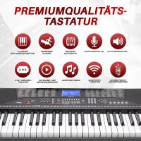 Pyle Keyboard Piano 61 Keys, Electric Piano Set for Beginners, incl. Stand, Stool, Headphones, Music Rest, LCD, Portable