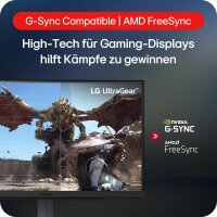 LG Ultragear 32GS75QX-B Gaming-Monitor 32", WQHD, IPS, 180Hz, AMD FreeSync, DisplayHDR 400, Grau