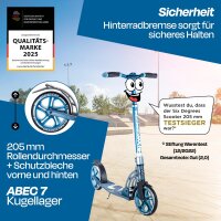 Six Degrees Aluminium Scooter 205 mm, klappbar, höhenverstellbar, ABEC 7, GS-geprüft, mit Ständer, Testsieger