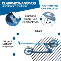 Six Degrees Aluminium Scooter 205 mm, klappbar, höhenverstellbar, ABEC 7, GS-geprüft, mit Ständer, Testsieger