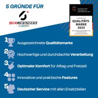 Six Degrees Aluminium Scooter 205 mm, klappbar, höhenverstellbar, ABEC 7, GS-geprüft, mit Ständer, Testsieger