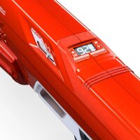 SpyraThree Wasserpistole, elektrisch, 3 Modi, automatische Befüllung, LED-Anzeige, 15m Reichweite, für Kinder & Erwachsene, rot